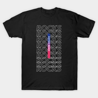 Sixties Music Rocks Repeated Text T-Shirt